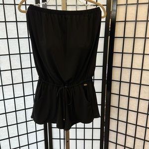 Strapless bloused romper